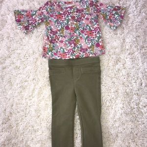 Toddler leggings and bell sleeved top